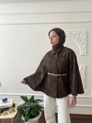 Kahverengi Leopar Desenli Bel Kemerli Panço