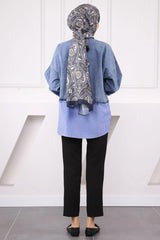 Mavi Kot Garnili Ceket