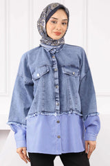 Mavi Kot Garnili Ceket