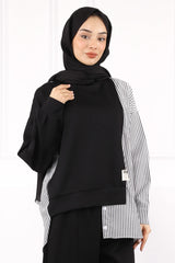 Siyah Oysho Gömlek Garnili Takım