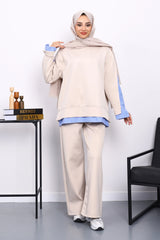 Taş Gömlek Garnili Scuba Sweat Takım