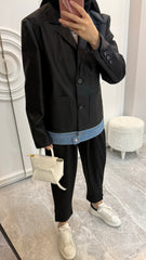 KOT DETAY BLAZER CEKET - nuha collection
