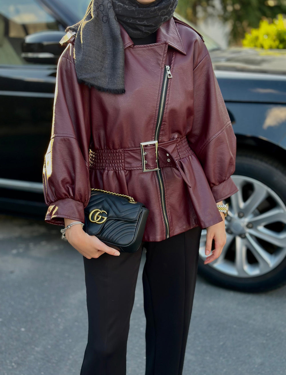 TASARIM DERI BORDO CEKET - nuha collection