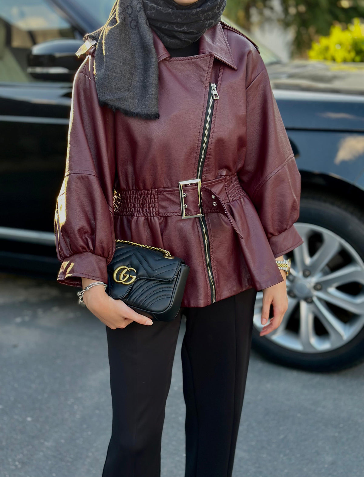 TASARIM DERI BORDO CEKET - nuha collection