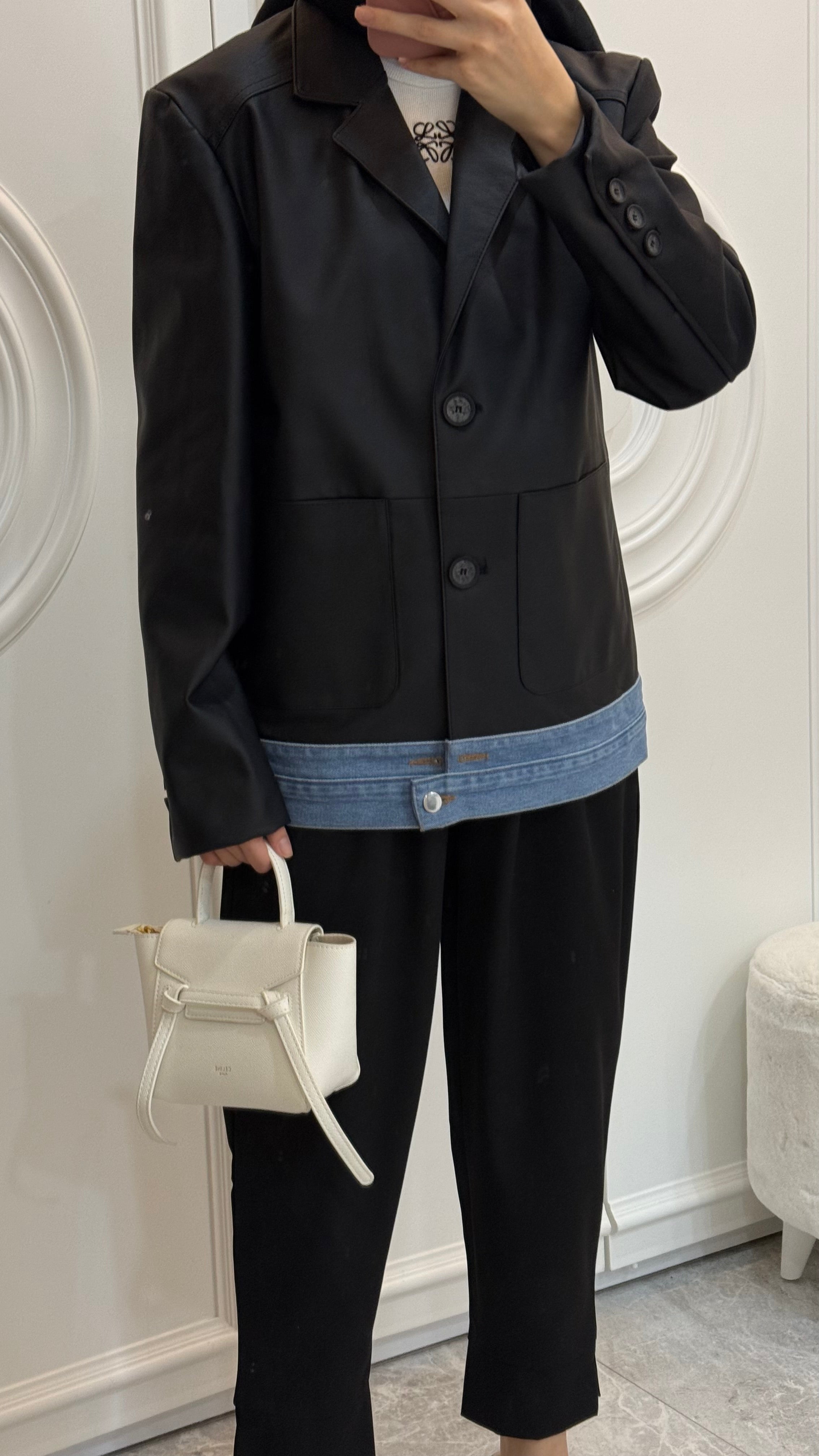 KOT DETAY BLAZER CEKET - nuha collection