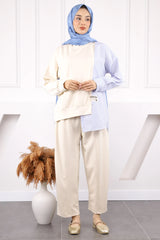 Bej Oysho Gömlek Garnili Takım