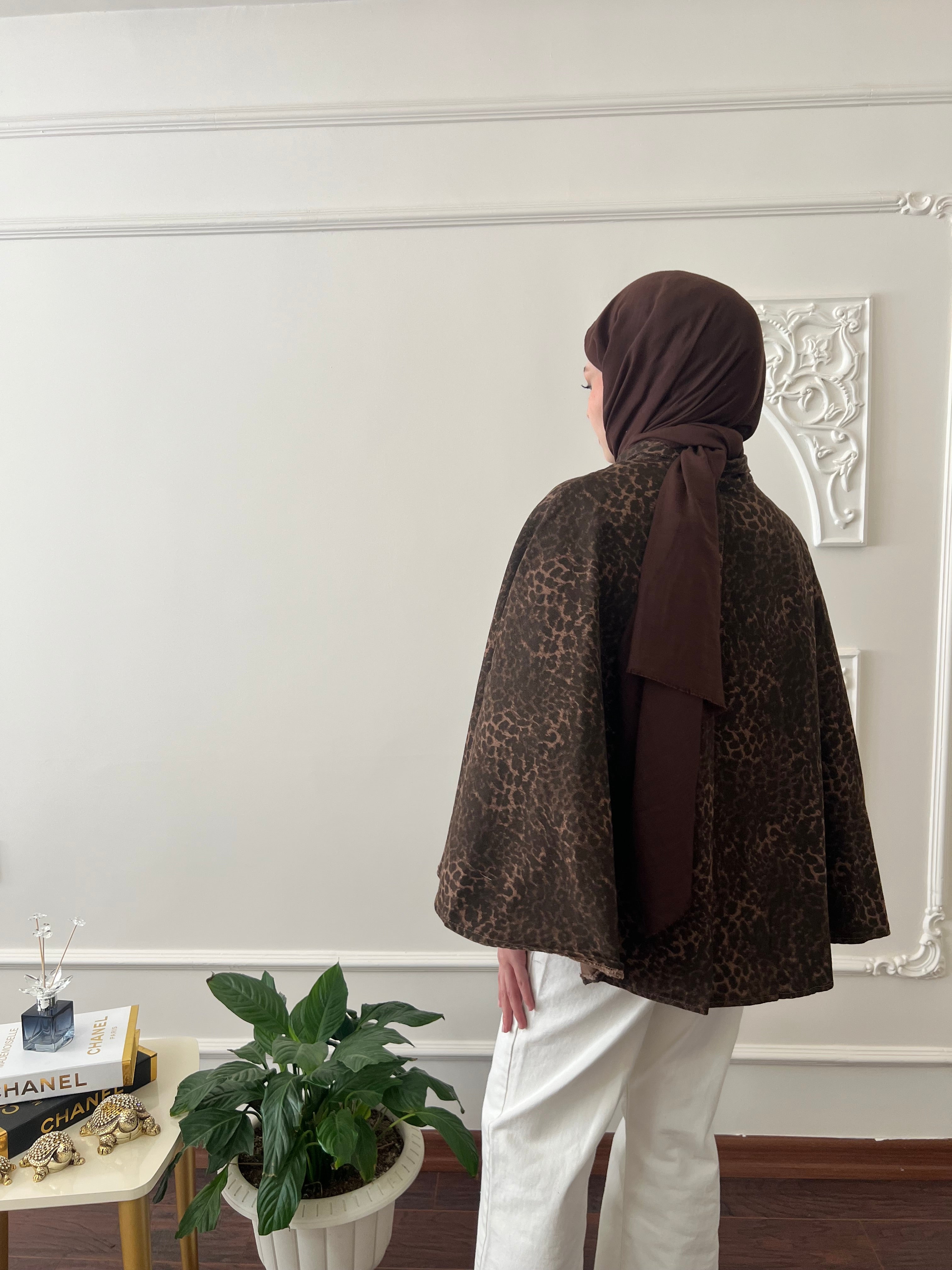 Kahverengi Leopar Desenli Bel Kemerli Panço