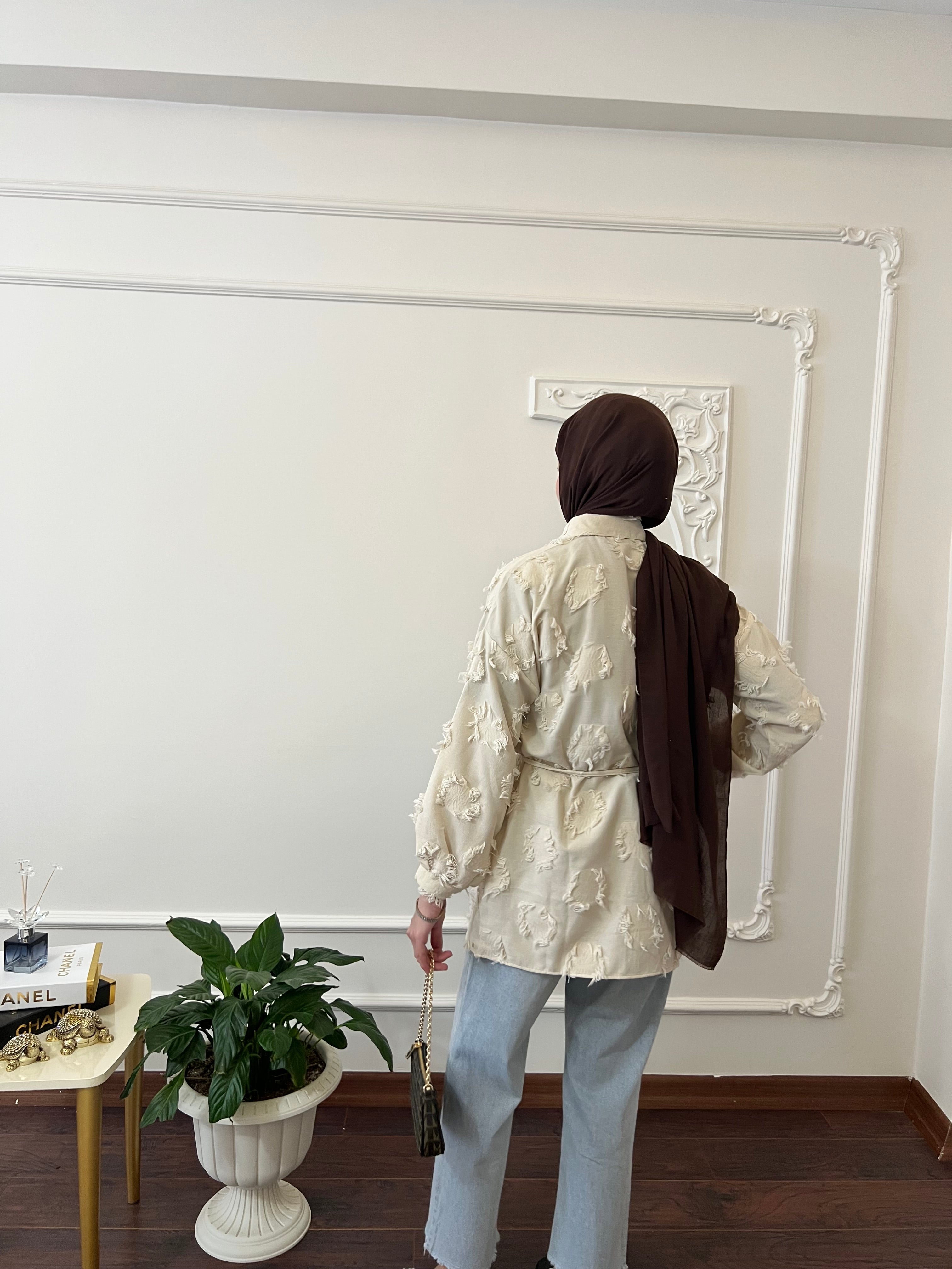 Püskül Detaylı Kimono Gömlek