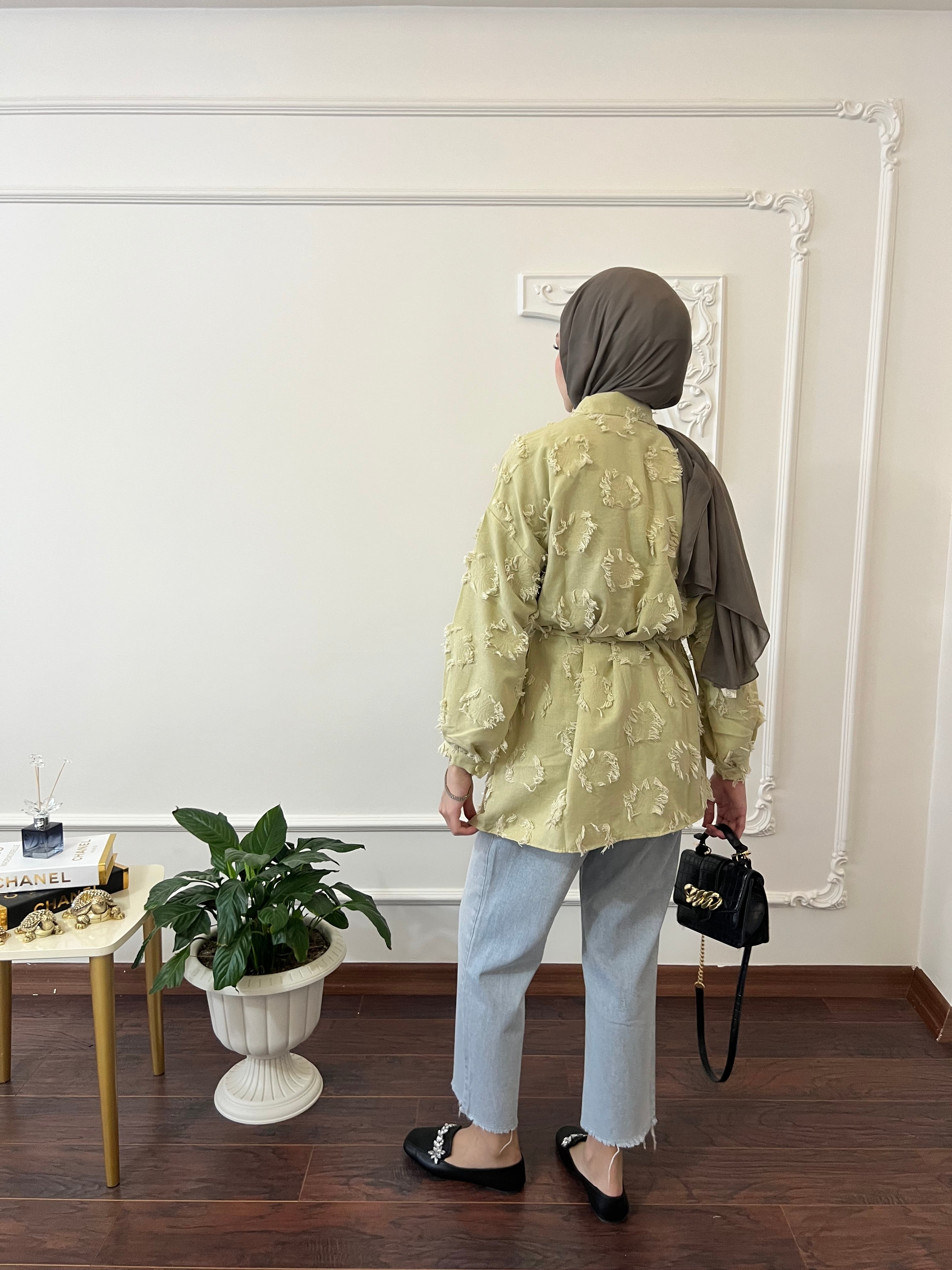 Püskül Detaylı Kimono Gömlek