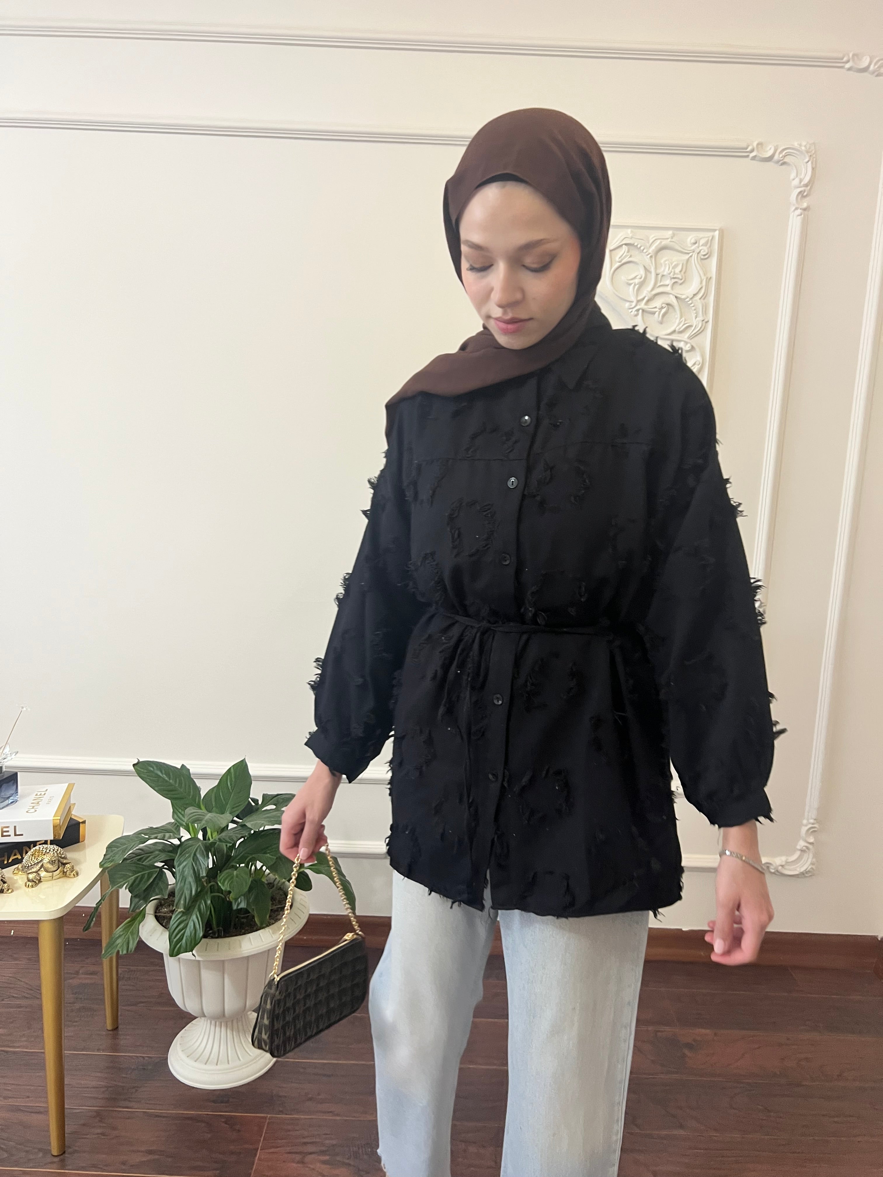 Püskül Detaylı Kimono Gömlek