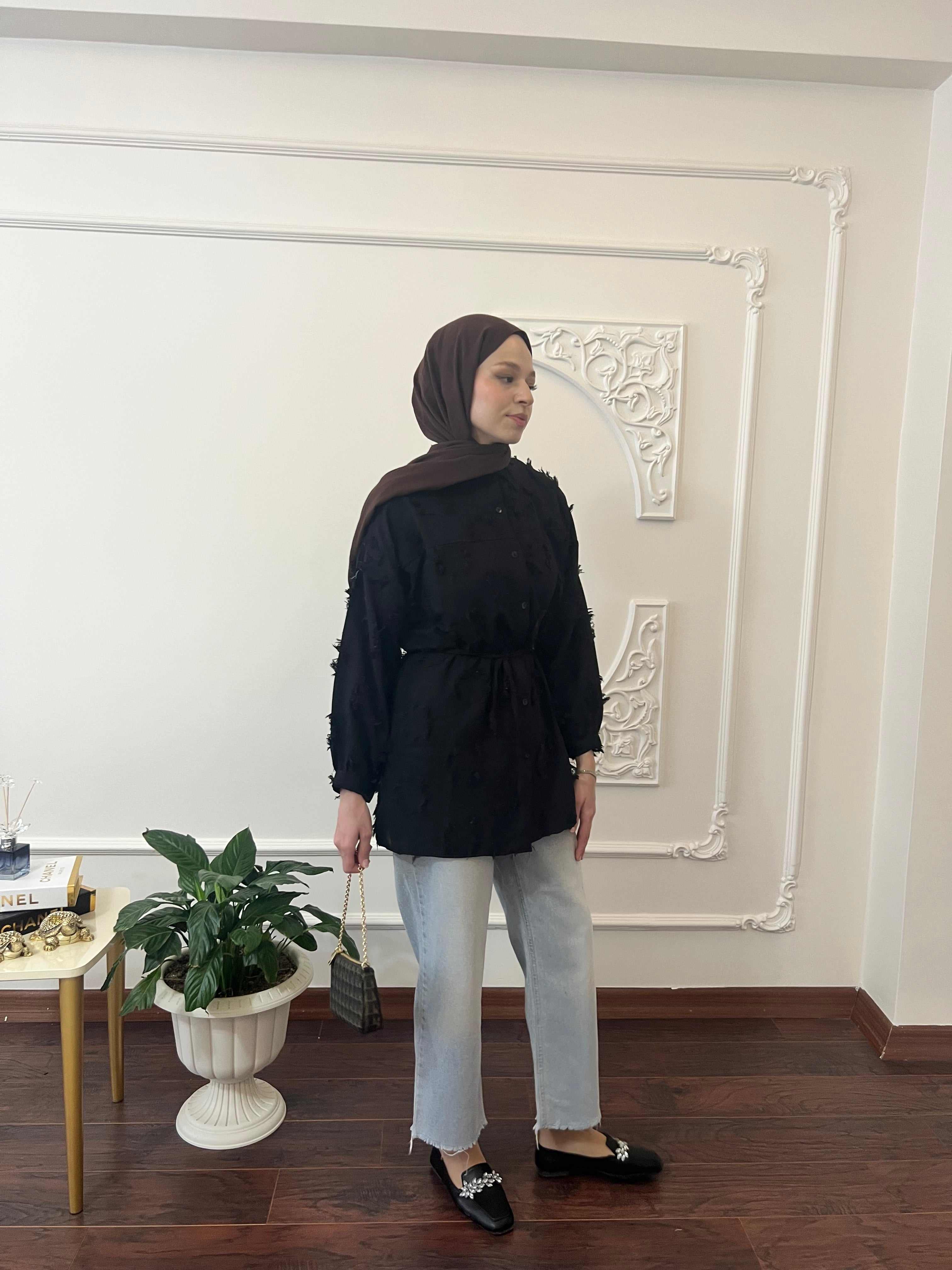 Püskül Detaylı Kimono Gömlek