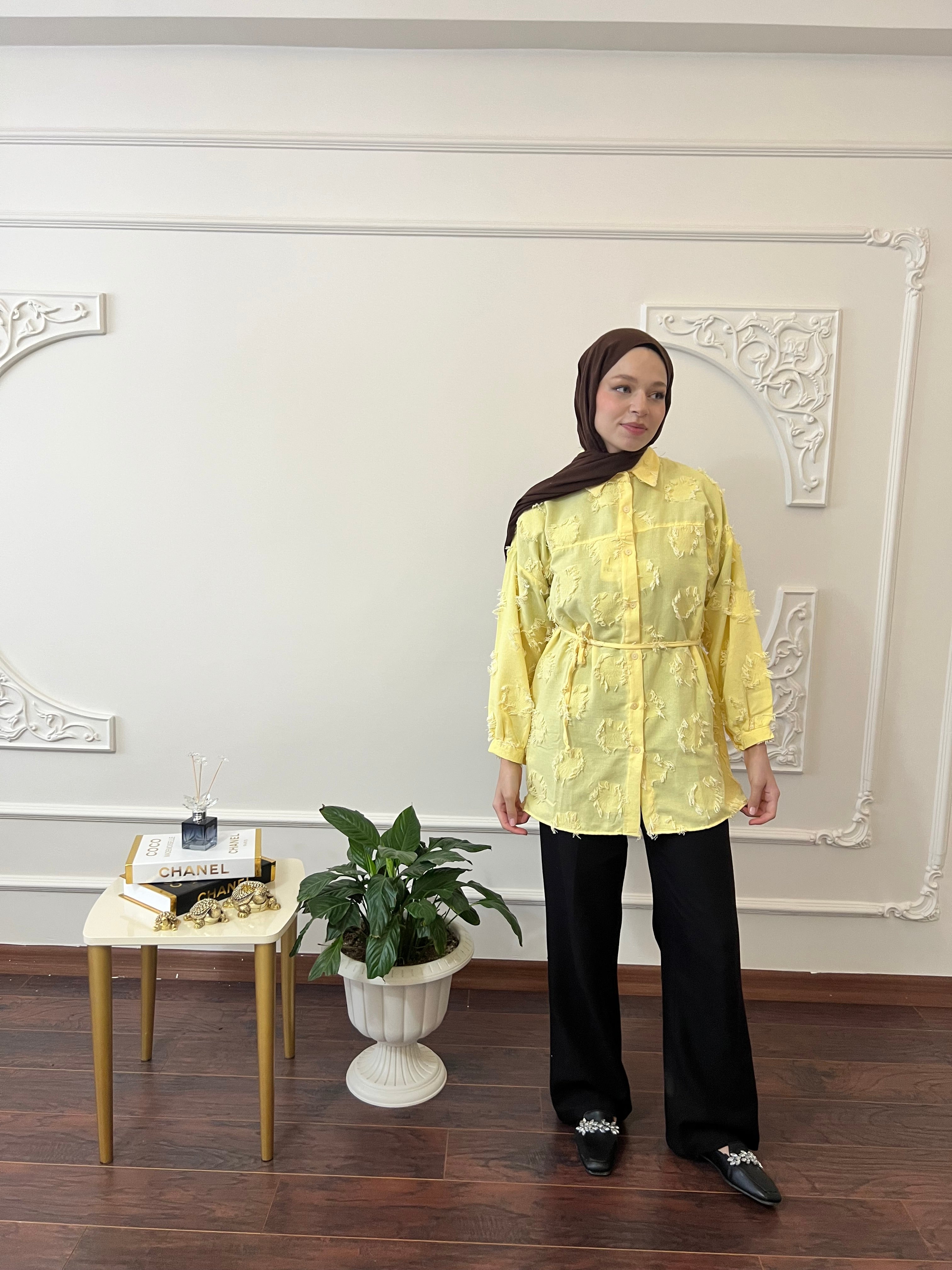 Püskül Detaylı Kimono Gömlek