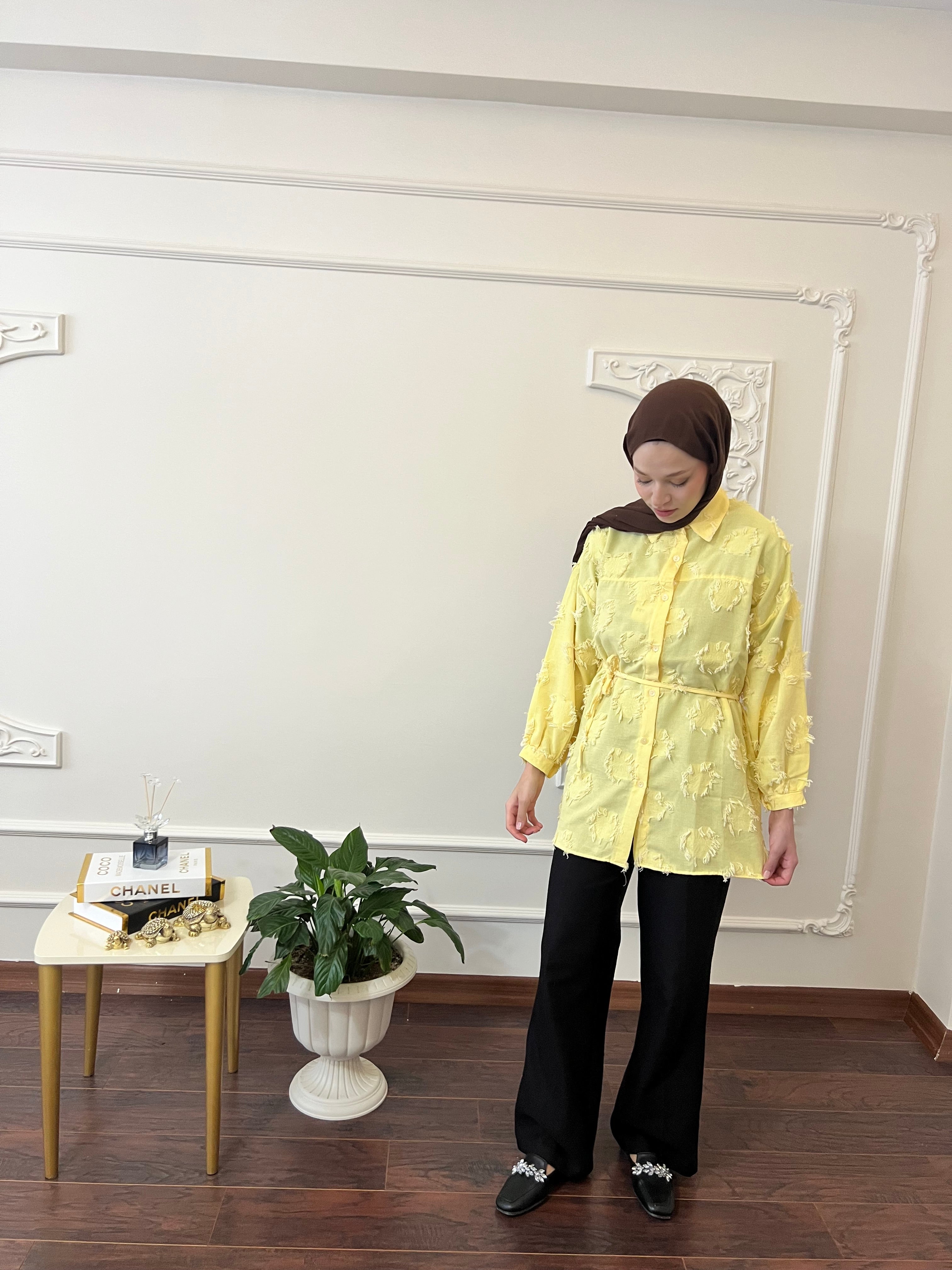 Püskül Detaylı Kimono Gömlek