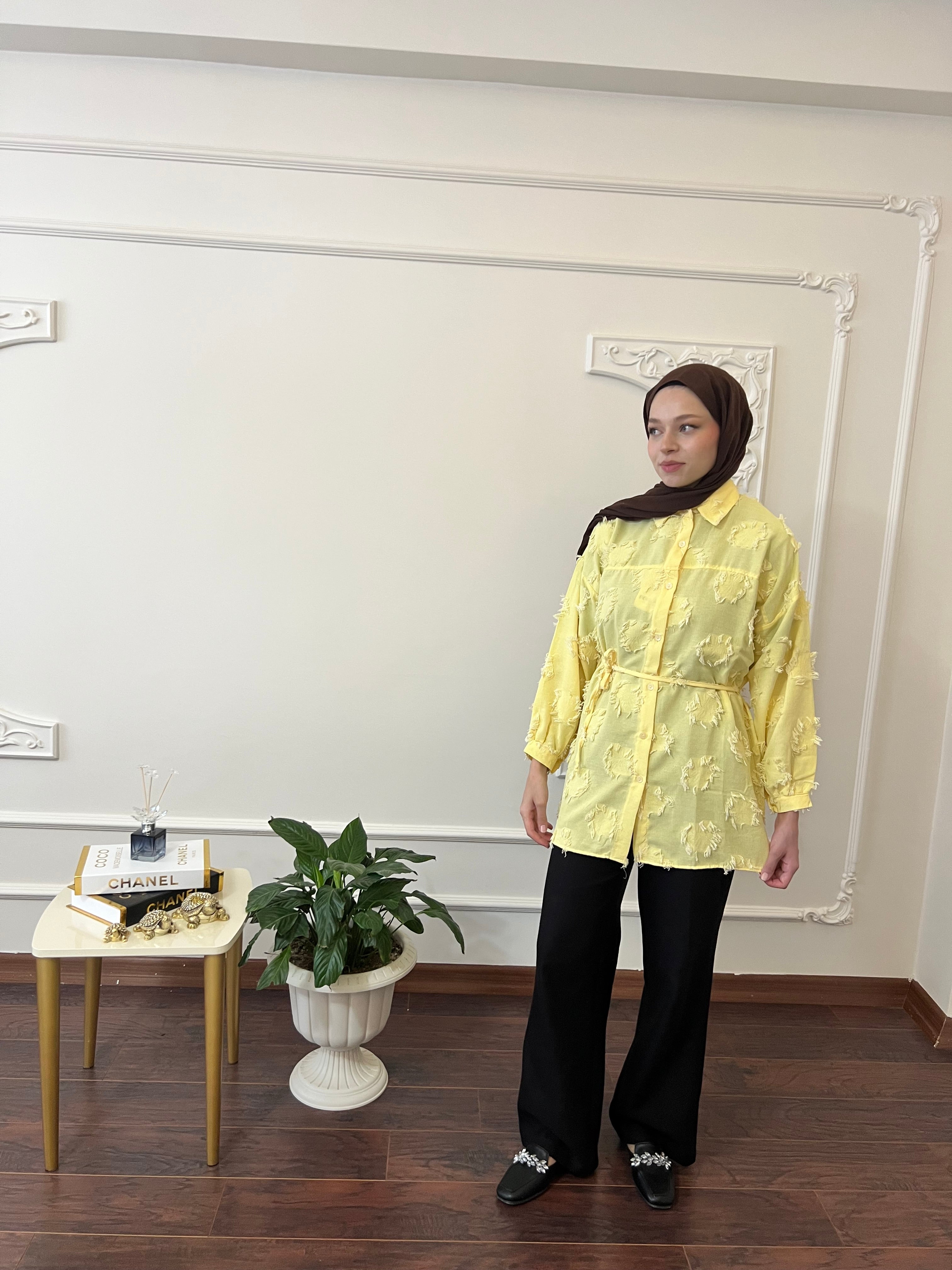 Püskül Detaylı Kimono Gömlek