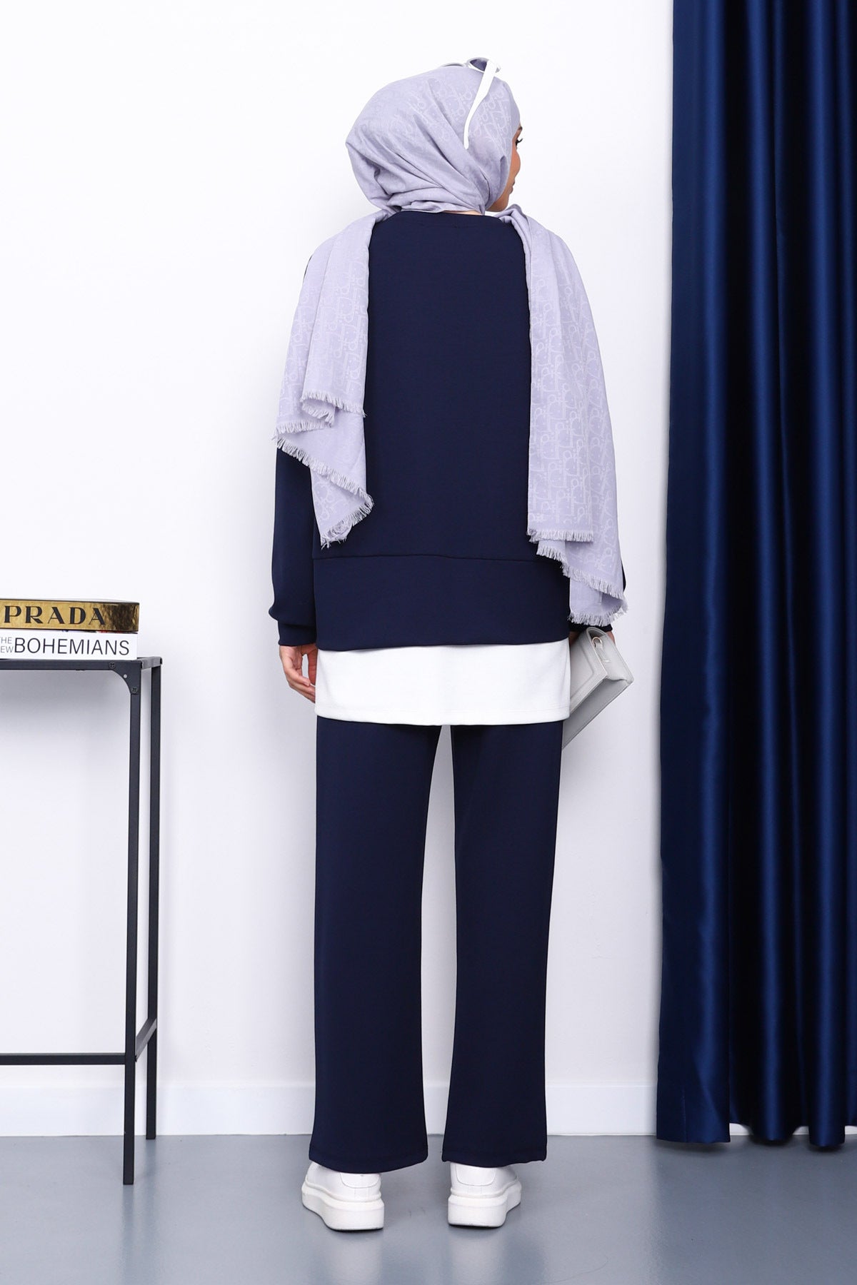 Lacivert Fermuar Detaylı Takım