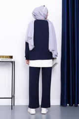 Lacivert Fermuar Detaylı Takım