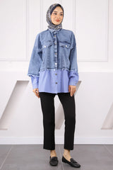 Mavi Kot Garnili Ceket