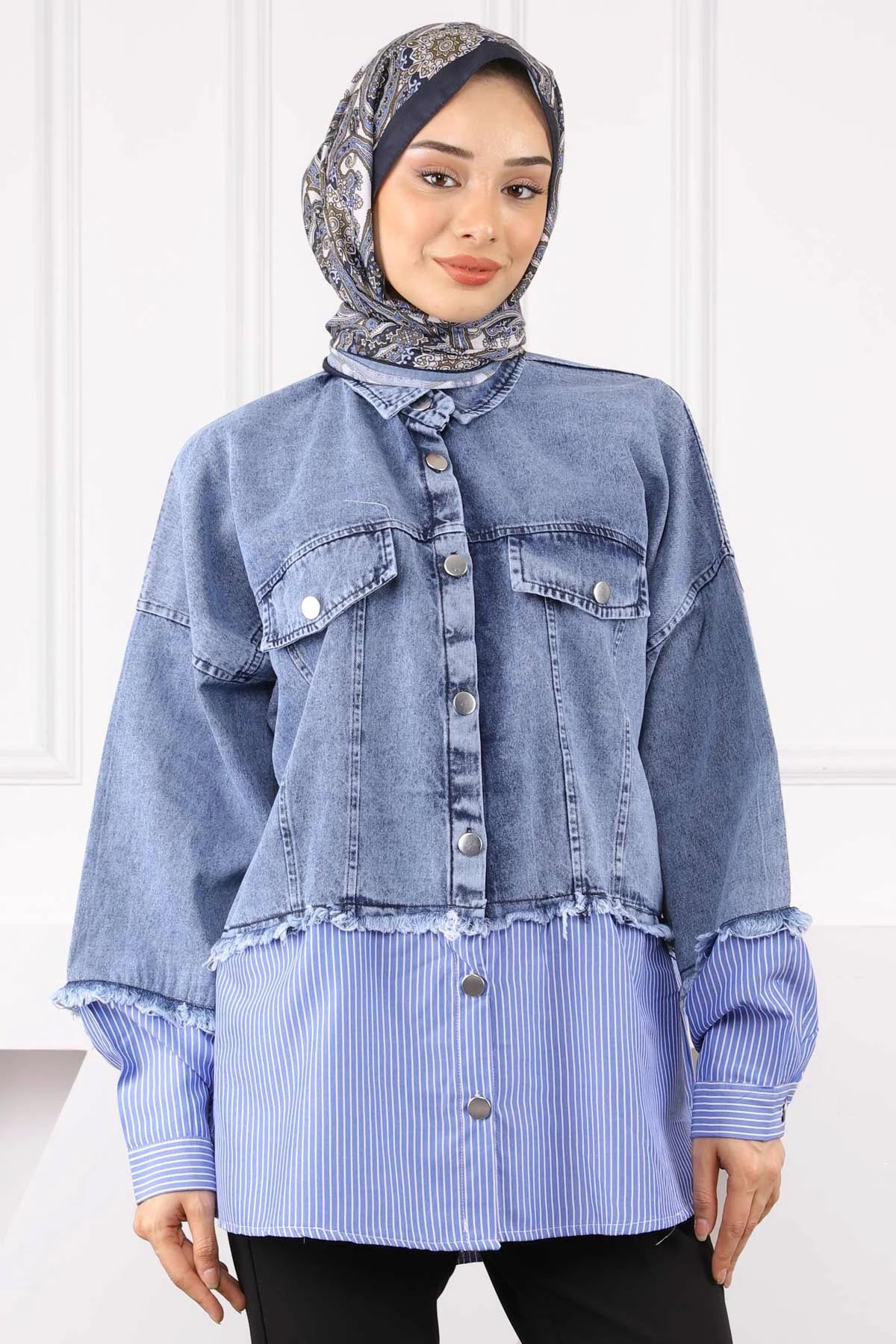 Mavi Kot Garnili Ceket