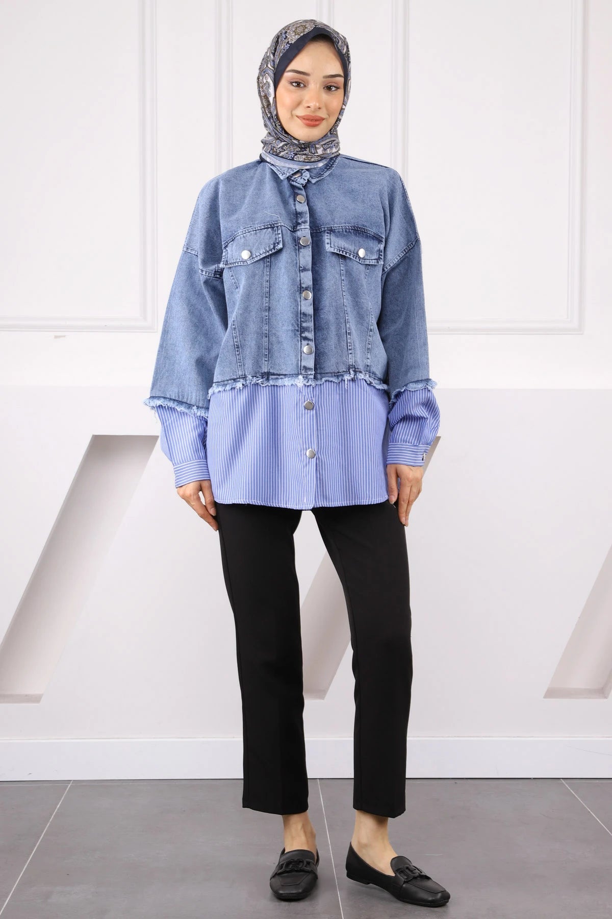 Mavi Kot Garnili Ceket